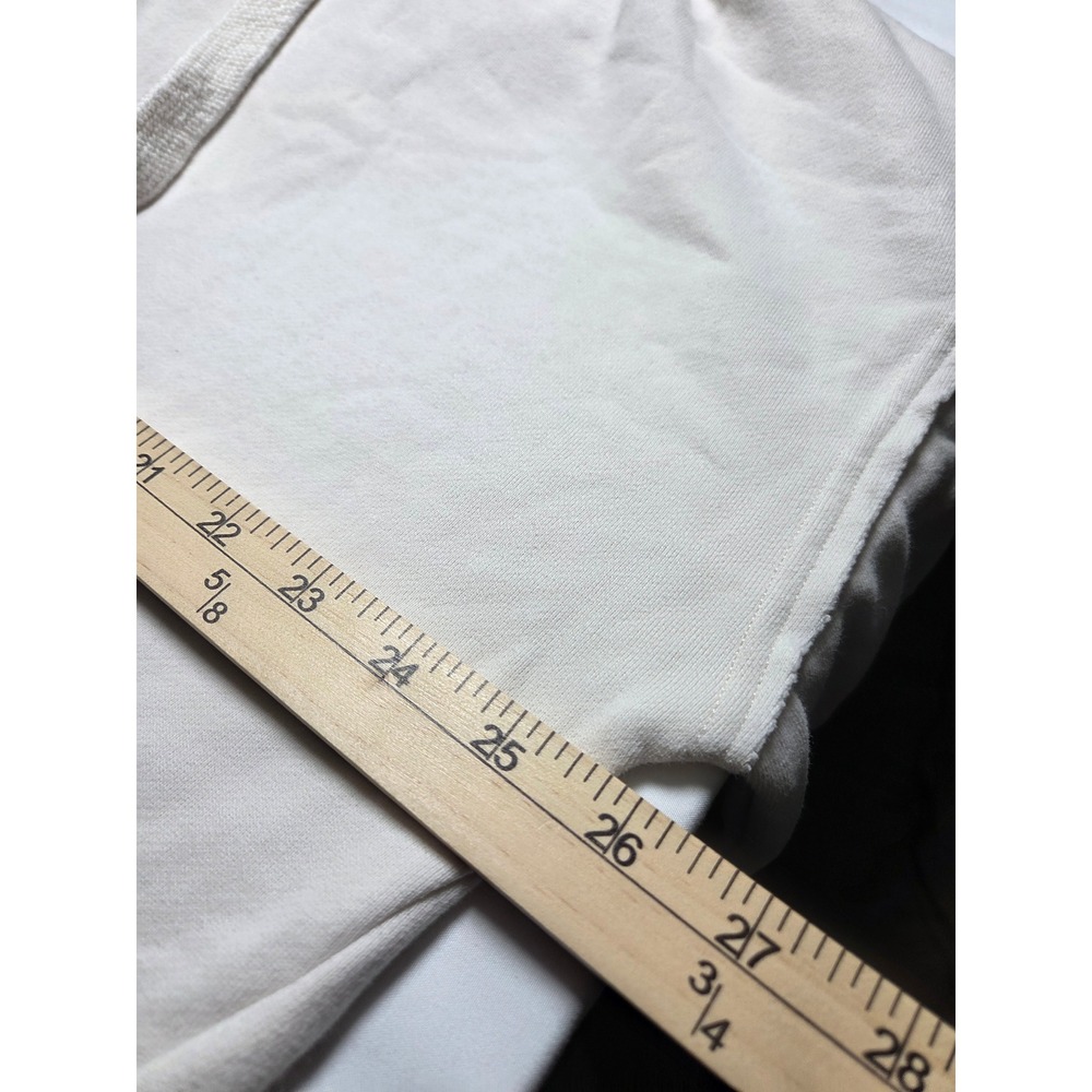 American Eagle Full Zip Hoodie Cream Oversized Fleece Sweatshirt XS/S - Picture 6 of 9